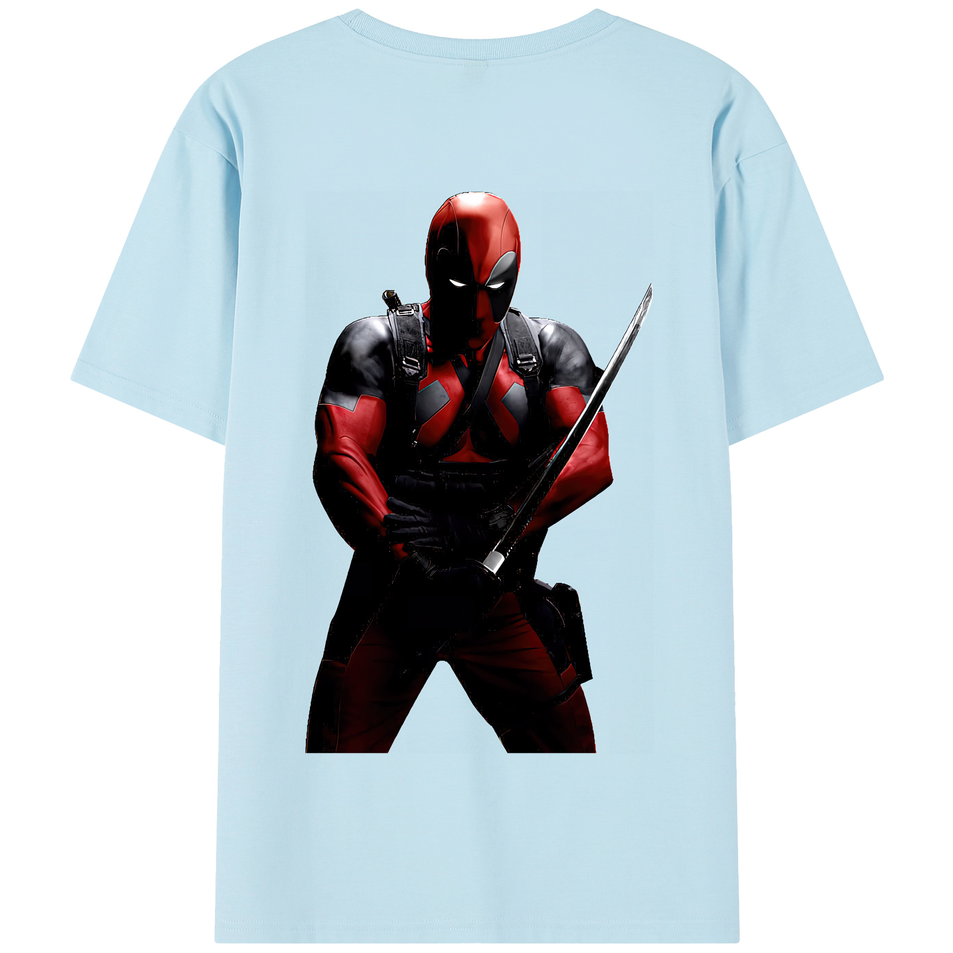 （画像用） Deadpool デッドプール 綿100％半袖Tシャツ（背面プリント）